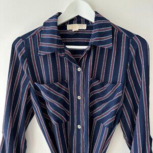 Michael Kors Blue Striped Blouse
